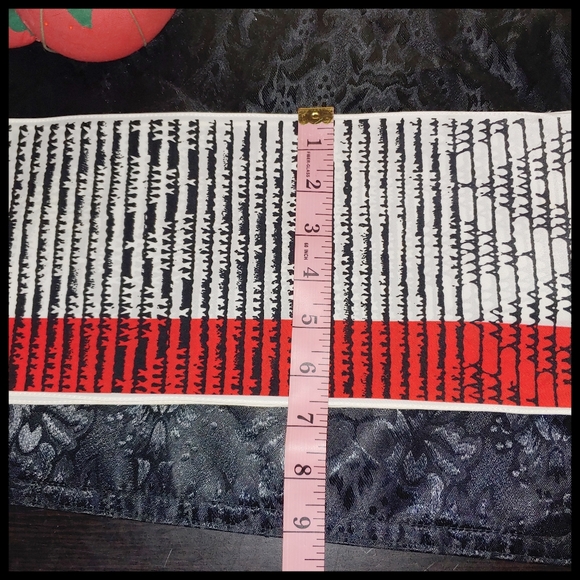 Vintage Cream, Red, and Black Scarf - Picture 2 of 5